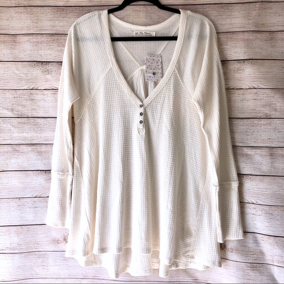 Free People Citrine Thermal Henley Top NWT - Picture 2 of 8